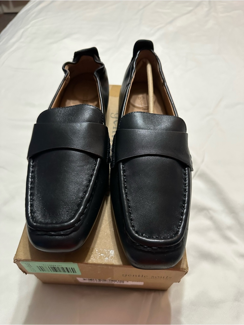gentle souls Black Leather Penny Loafers